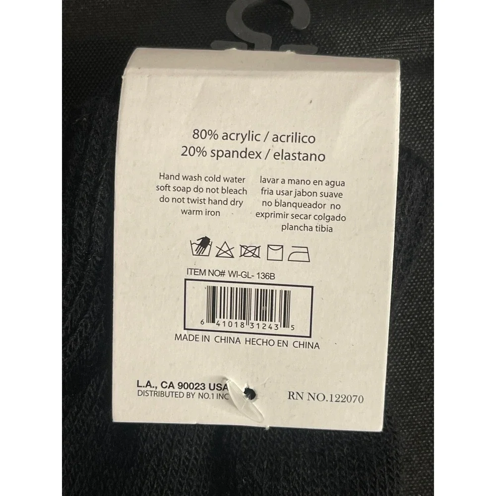 IRLU Winter Collection Black Acrylic Spandex Touchscreen Gloves RN 122070